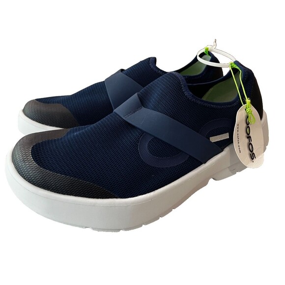 OOFOS OOmg Low Mesh Recovery Shoe Men's US 12 Navy Slip-On Comfort Athletic NEW - Picture 1 of 13
